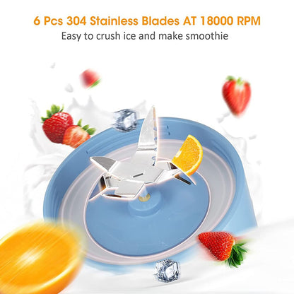 Portable Fresh Juicer Blender, Usb Rechargeable, Battery Waterproof Wireless